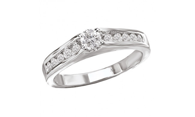 14k White Gold Classic Diamond Engagement Ring