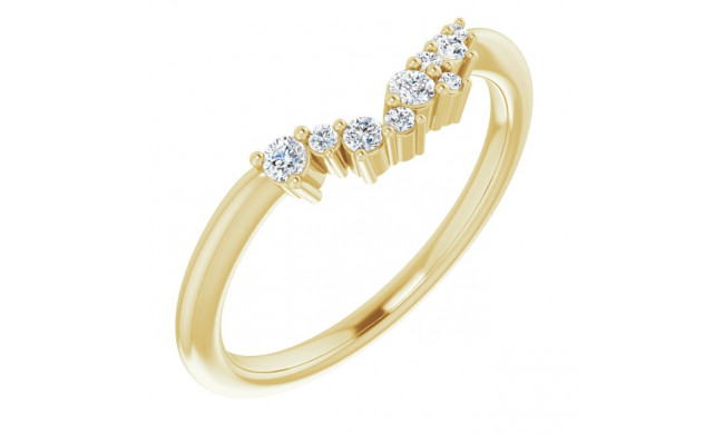 14K Yellow  1/8 CTW Diamond Matching Band - 124036613P