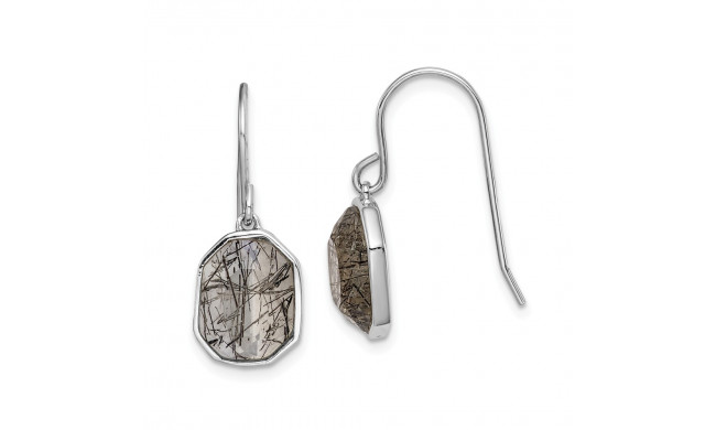 Quality Gold Sterling Silver Rhodium-plated Quartz Dangle Earrings - QE14915