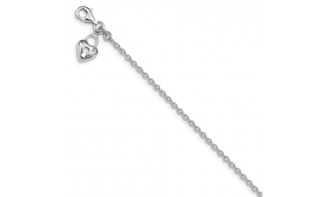 Quality Gold Sterling Silver Glass Bead Heart Bracelet - QG4797-5