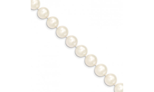 Quality Gold 14k White Near Round Freshwater Cultured Pearl Bracelet - WPN100-7.5