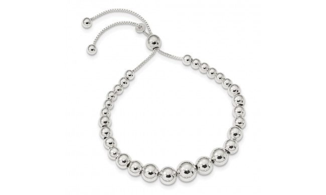 Quality Gold Sterling Silver Graduated Beads Adjustable Bracelet - QG4548-8.5