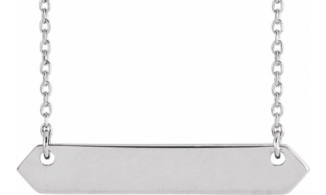 14K White 33x6 mm Geometric 16-18 Necklace - 86557600P