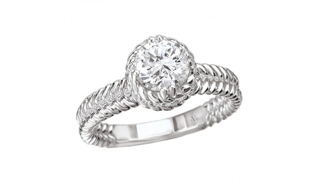 La Vie 14k White Gold Semi-Mount Diamond Engagement Ring