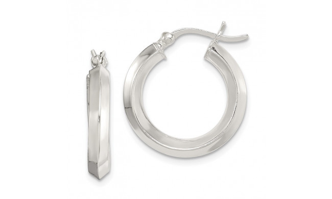 Quality Gold Sterling Silver 20mm Knife Edge Hoop Earrings - QE6501