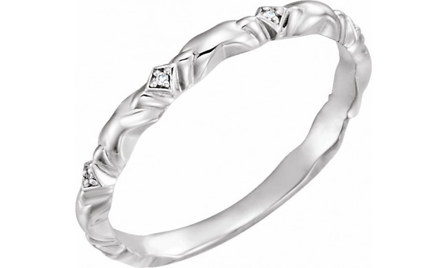 14K White .02 CTW Diamond Anniversary Band - 123187600P