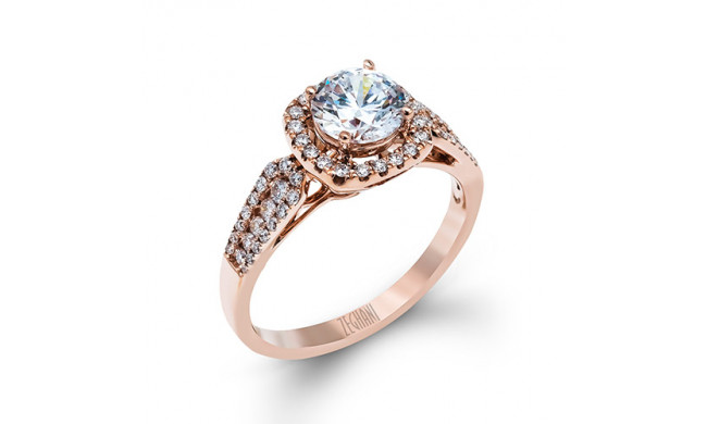 Zeghani 14k Rose Gold Diamond Engagement Ring