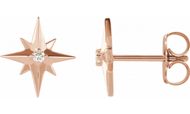 14K Rose .03 CTW Diamond Star Earrings - 86749602P