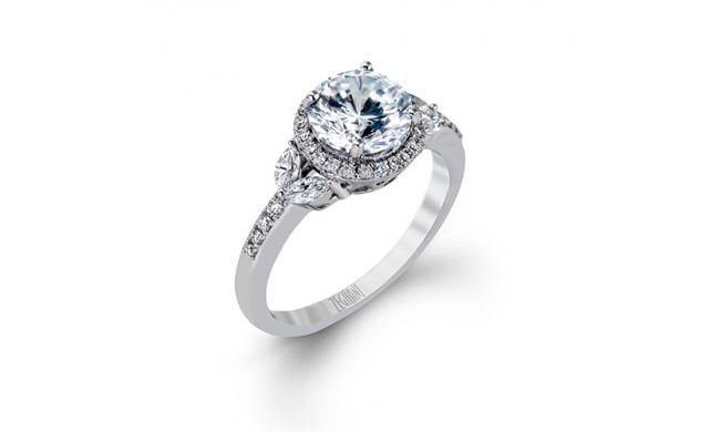 Zeghani 14k White Gold Diamond Engagement Ring