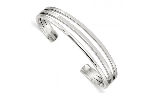 Quality Gold Sterling Silver Cuff Bangle Bracelet - QB369
