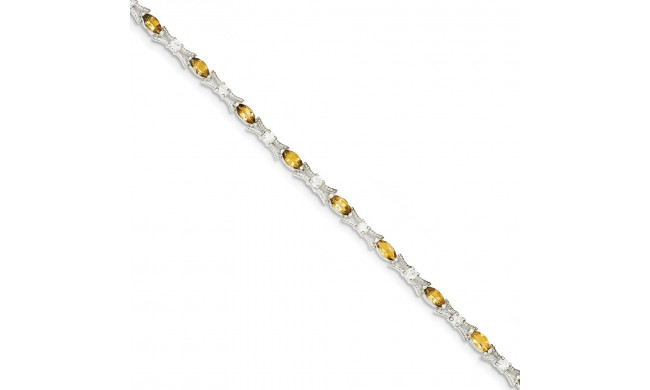 Quality Gold Sterling Silver Citrine Bracelet - QX201CI