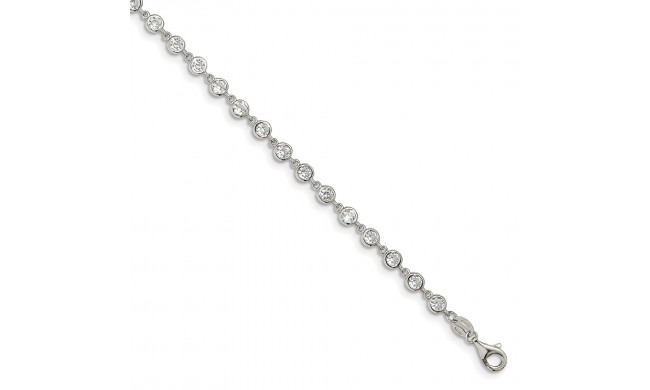 Quality Gold Sterling Silver CZ Bracelet . - QG4885-7
