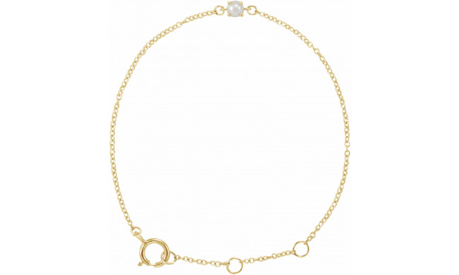 14K Yellow Cultured Freshwater Pearl Youth Birthstone 4 1/2-5 1/2 Bracelet - 65358510016P