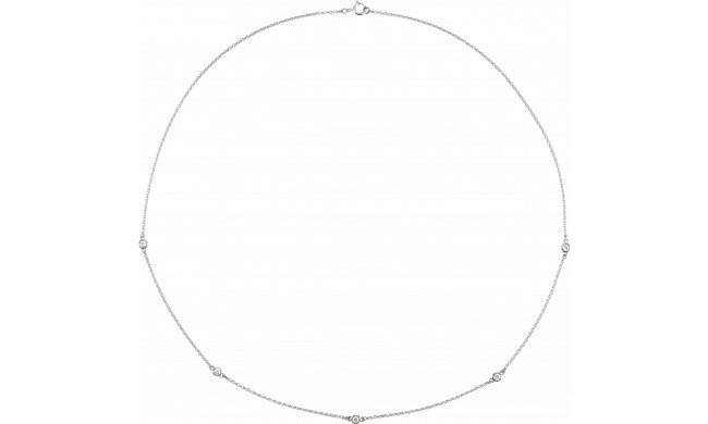 14K White 1/4 CTW Diamond 5-Station 18 Necklace - 68577102P