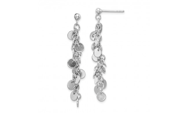 Quality Gold Sterling Silver Rhodium-plated Circle Dangle Post Earring - QE15037