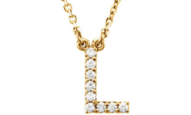 14K Yellow Initial L .08 CTW Diamond 16 Necklace - 67311137P
