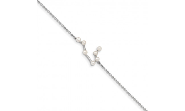 Quality Gold Sterling Silver Rhod-plat 7 2-3mm FWC Pearl Gemini Bracelet - QG5093-7