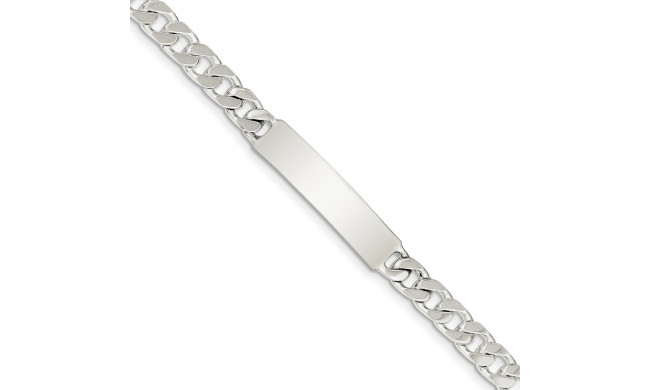 Quality Gold Sterling Silver 8inch Polished Engraveable Curb Link ID Bracelet - QID134-8