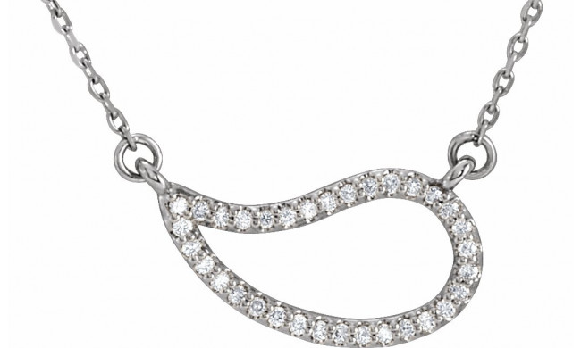 14K White 1/6 CTW Diamond Paisley 18 Necklace - 86500101P