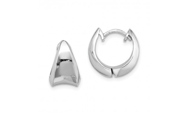 Quality Gold Sterling Silver Rhodium-plated Hinged Hoop Earrings - QE14188