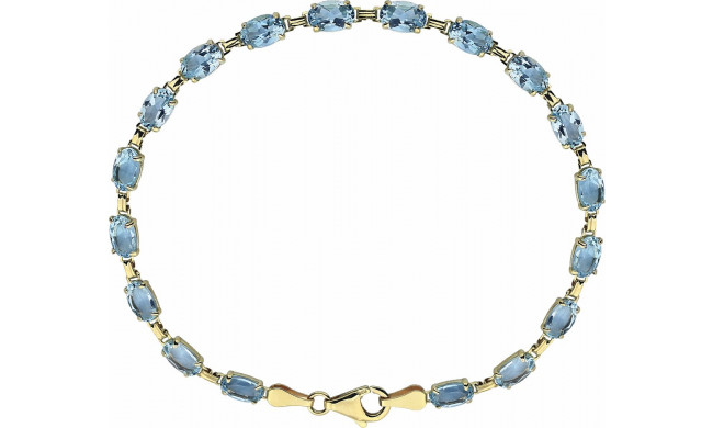 14K Yellow Sky Blue Topaz 7.25 Bracelet - 651539102P