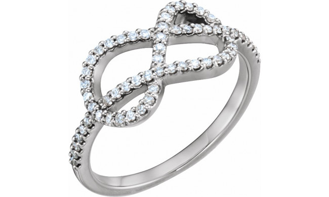 14K White 1/3 CTW Diamond Knot Ring - 122826600P