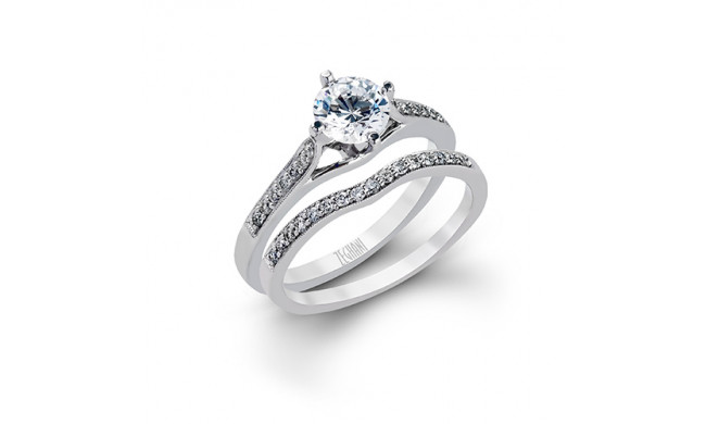 Zeghani 14k White Gold Diamond Engagement Ring