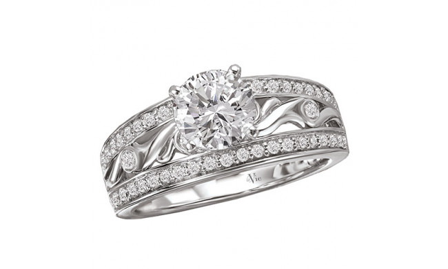 14k White Gold Peg Head Semi-Mount Engagement Ring