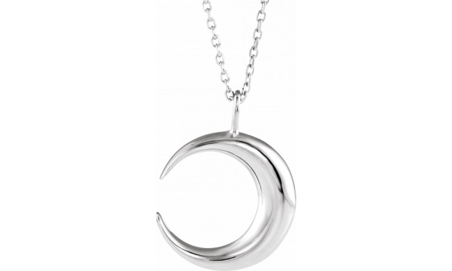 14K White Crescent Moon 16-18 Necklace - 86693600P