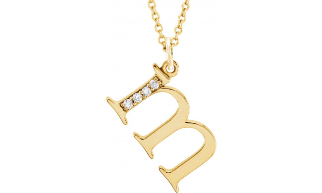 14K Yellow .02 CTW Diamond Lowercase Initial m 16 Necklace - 8580360037P