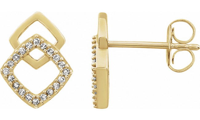 14K Yellow 1/10 CTW Diamond Geometric Earrings - 65227260002P