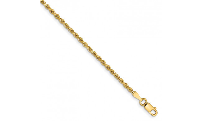 Quality Gold 14k 2mm Diamond-cut Rope Chain Anklet - 016L-10