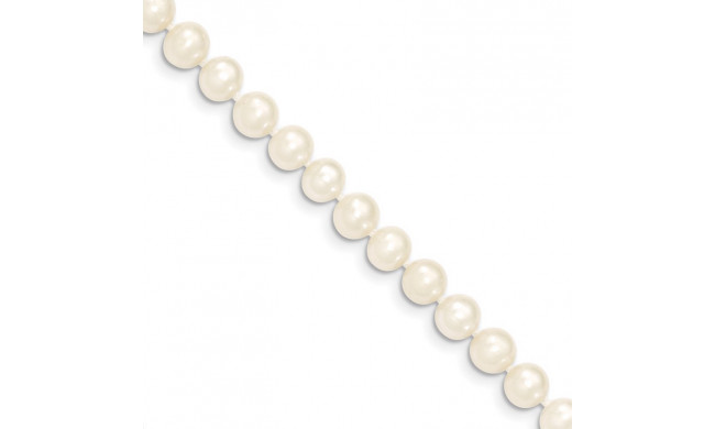 Quality Gold 14k White Near Round Freshwater Cultured Pearl Bracelet - XF453-5