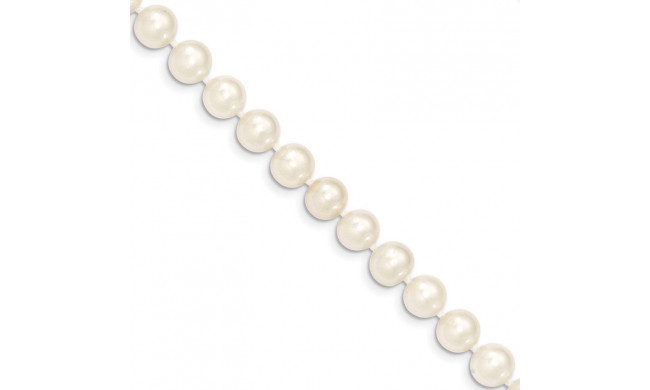 Quality Gold 14k White Near Round Freshwater Cultured Pearl Bracelet - WPN080-7.5