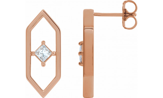 14K Rose 1/3 CTW Diamond Geometric Earrings - 86966602P