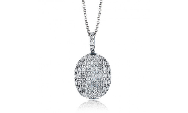 Zeghani 14k White Gold Diamond Pendant