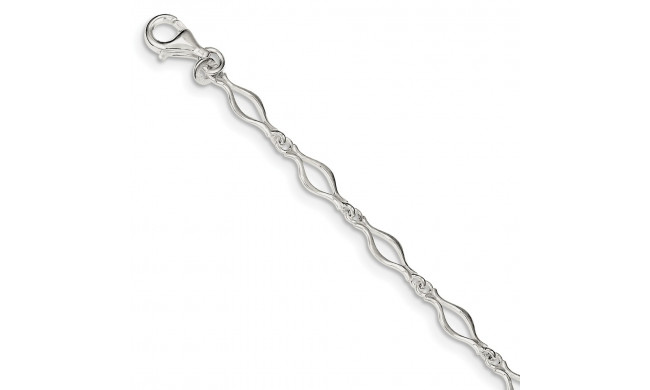 Quality Gold Sterling Silver 5mm Fancy Link Bracelet - QG667-7.25