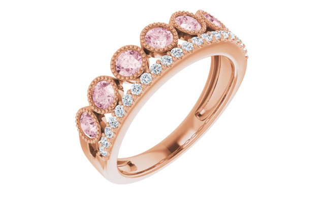 14K Rose Morganite & 1/5 CTW Diamond Ring - 65237860000P