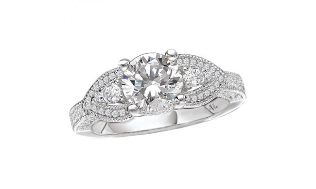 14k White Gold Semi-Mount Diamond Engagement Ring