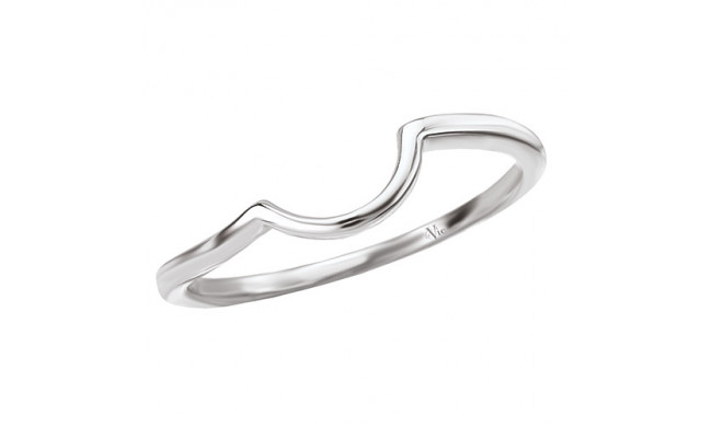 14k White Gold Curved Wedding Band