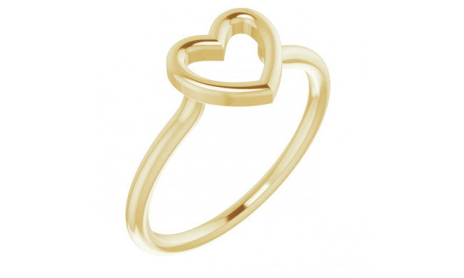 14K Yellow Heart Ring - 51638102P