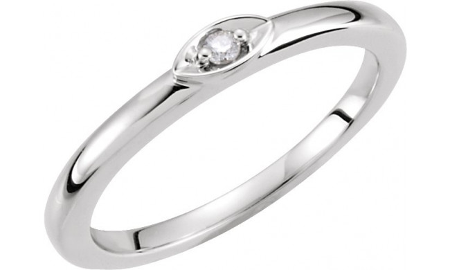 14K White .025 CTW Diamond Stackable Ring - 6506360002P
