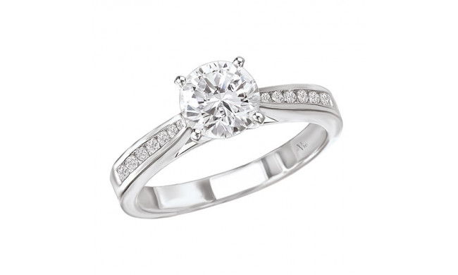 La Vie 14k White Gold Peg Head Semi-Mount Engagement Ring