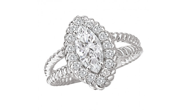 La Vie 14k White Gold Semi-Mount Diamond Engagement Ring