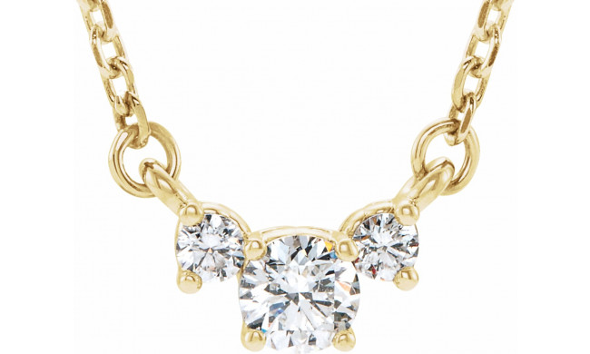 14K Yellow 1/3 CTW Diamond Three-Stone 16-18 Necklace - 86615606P