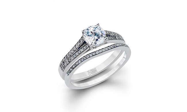 Zeghani 14k White Gold Diamond Engagement Ring