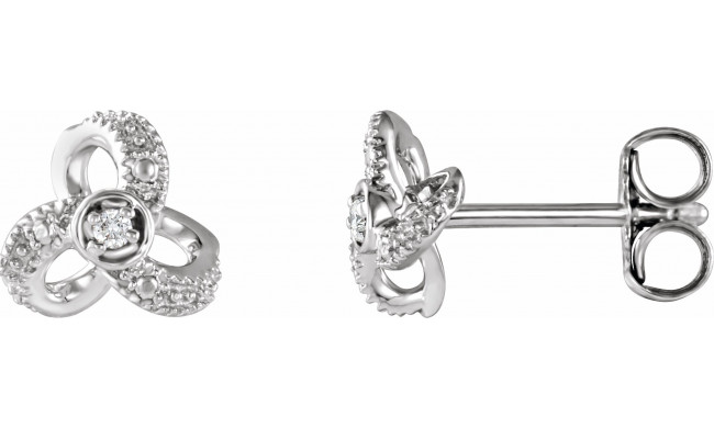 14K White 1/6 CTW Diamond Knot Earrings - 65305560002P