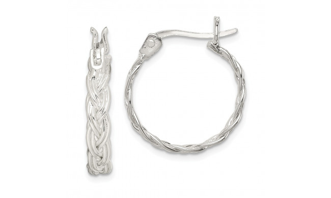 Quality Gold Sterling Silver Twisted Weave Hoop Earrings - QE11571