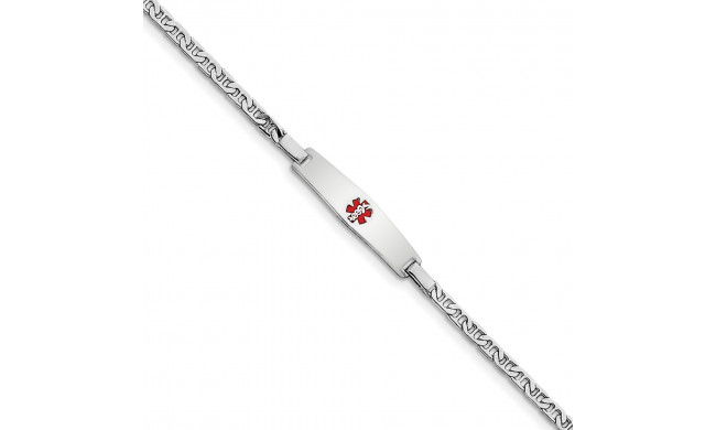 Quality Gold Sterling Silver Rhod-plated Children's Medical ID Anchor Link Bracelet - XSM58-6