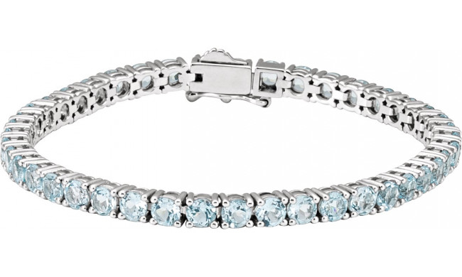 14K White Sky Blue Topaz 7.15 Line Bracelet - 65120560001P